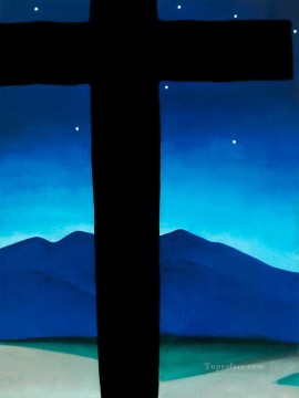 星と青の黒い十字 ジョージア・オキーフ アメリカのモダニズム 精密主義 Oil Paintings
